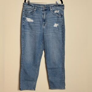 American Eagle Outfitters Light Blue Distressed Mom jeans